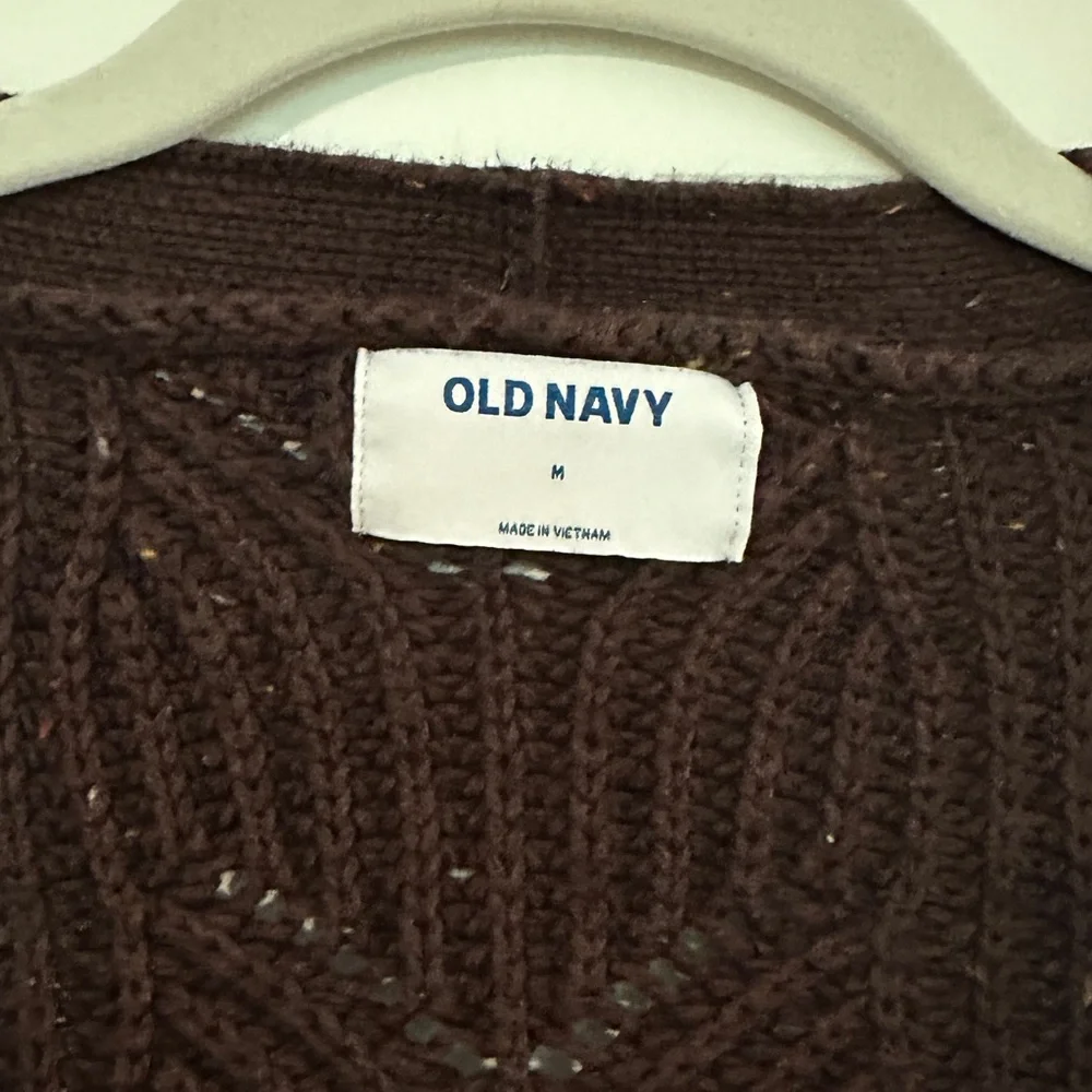 Old Navy Dark Brown Cable Knit Cardigan - Picture 4 of 5